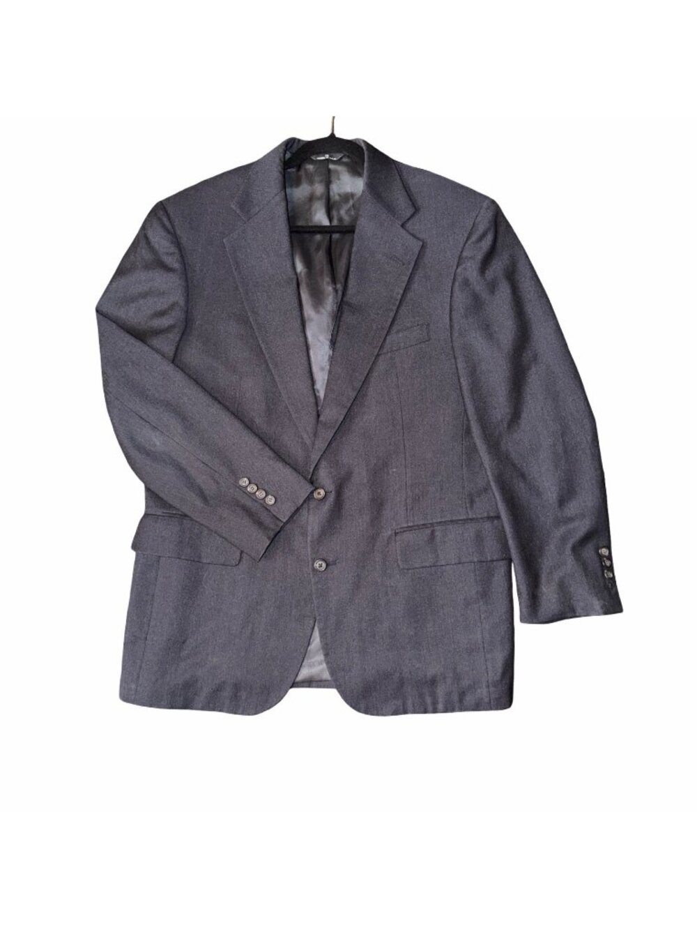 Vtg Polo University Club Blazer Mens Charcoal Wool Sport Coat USA 80s Small Flaw